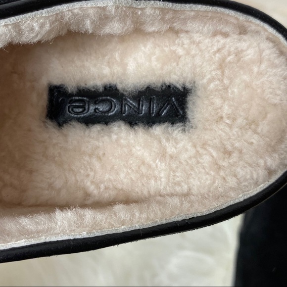 VINCE Black Lamb Fur Lined shoes 7M - Picture 6 of 9